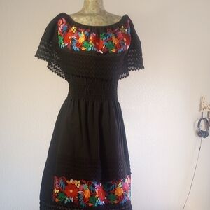 Chic Black and Red Midi Dress